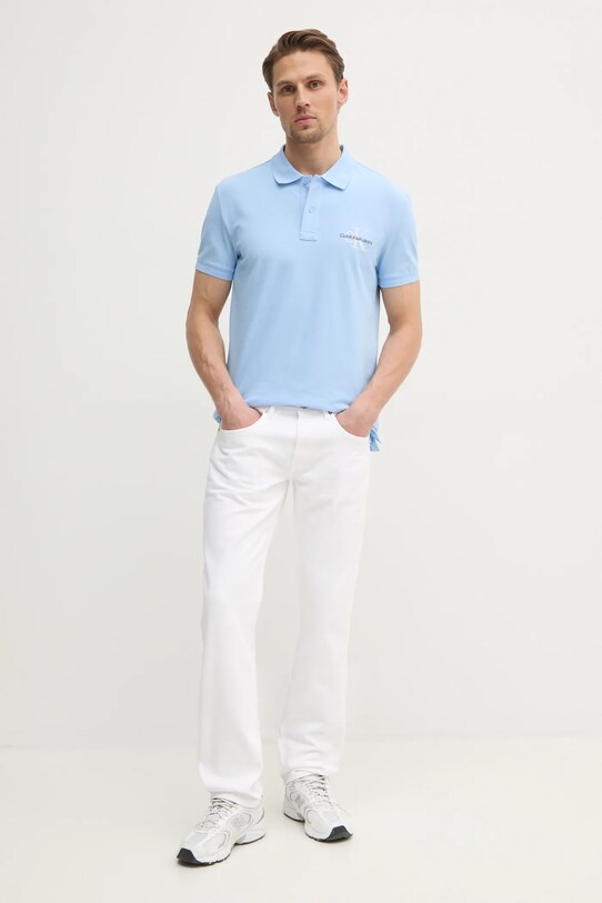 Polo tričko Calvin Klein Jeans J30J325664 modrá SS25