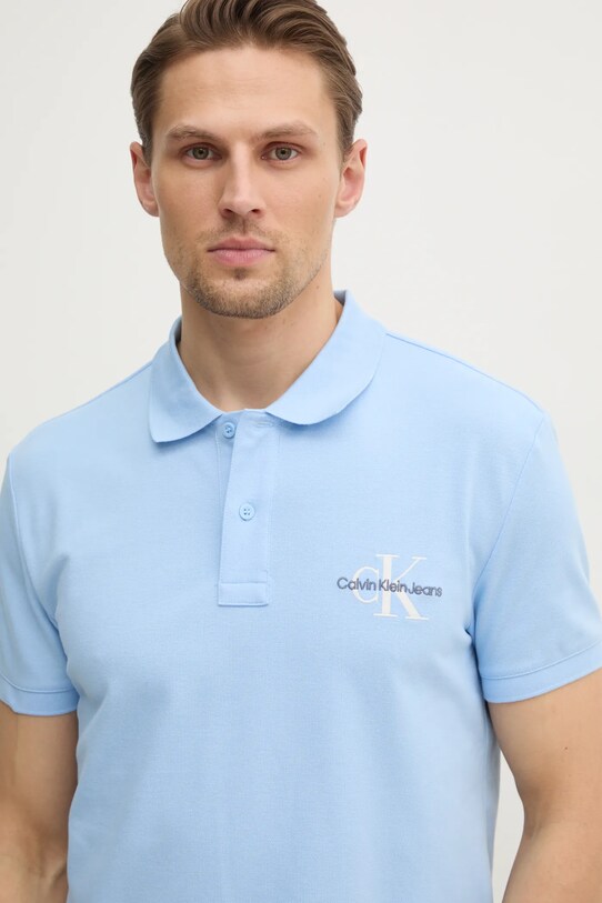 Polo tričko Calvin Klein Jeans modrá J30J325664