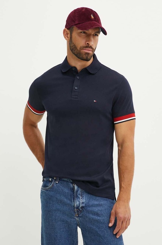 Tommy Hilfiger polo bawełniane bawełna granatowy MW0MW35588