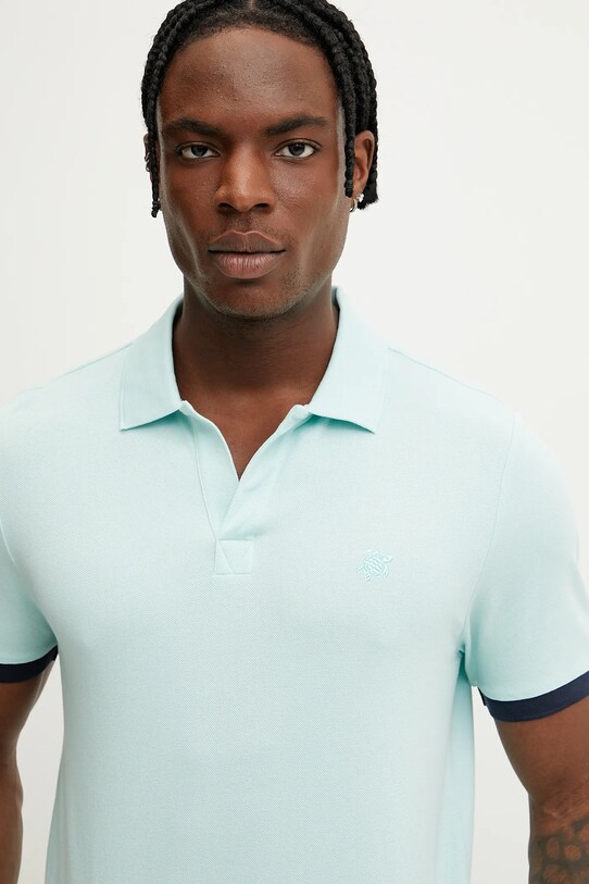 Vilebrequin polo in cotone PALATIN turchese PLTAN100