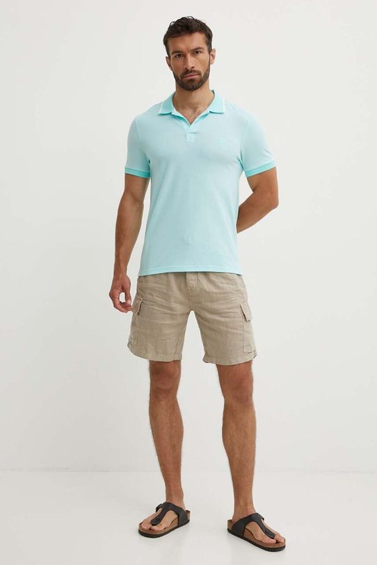 Pamučna polo majica Vilebrequin PALATIN PLTAN300 tirkizna AW24