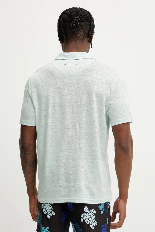 Oblečení Plátěné polo tričko Vilebrequin PYRAMID PYRE9O00 zelená