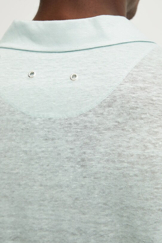 Plátěné polo tričko Vilebrequin PYRAMID PYRE9O00 zelená
