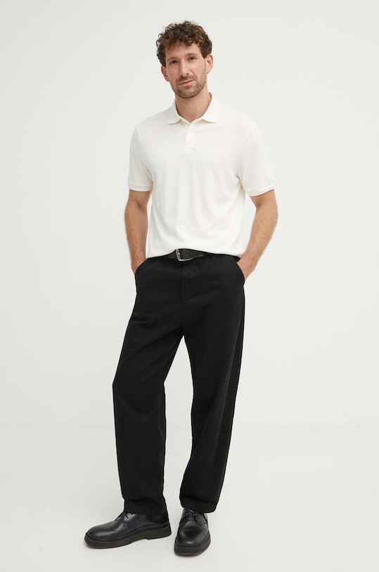 Marc O'Polo polo bawełniane 426214453244 beżowy AW24