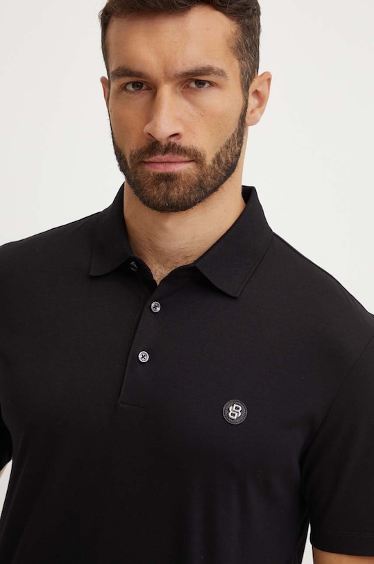 BOSS polo de bumbac regular negru 50520297