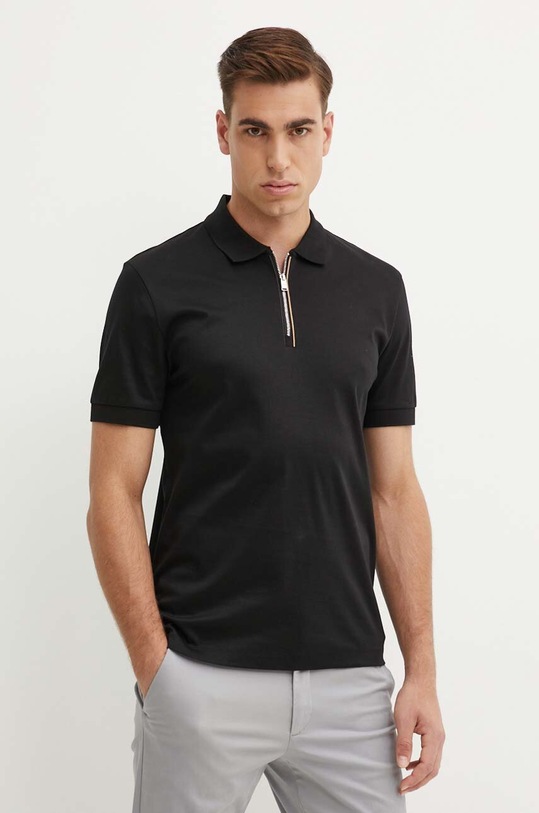 BOSS polo bawełniane bawełna czarny 50521118