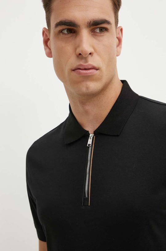 BOSS polo bawełniane czarny 50521118