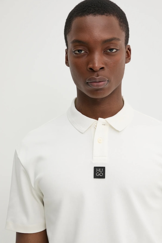 HUGO polo bawełniane Deabono_D beżowy 50517638