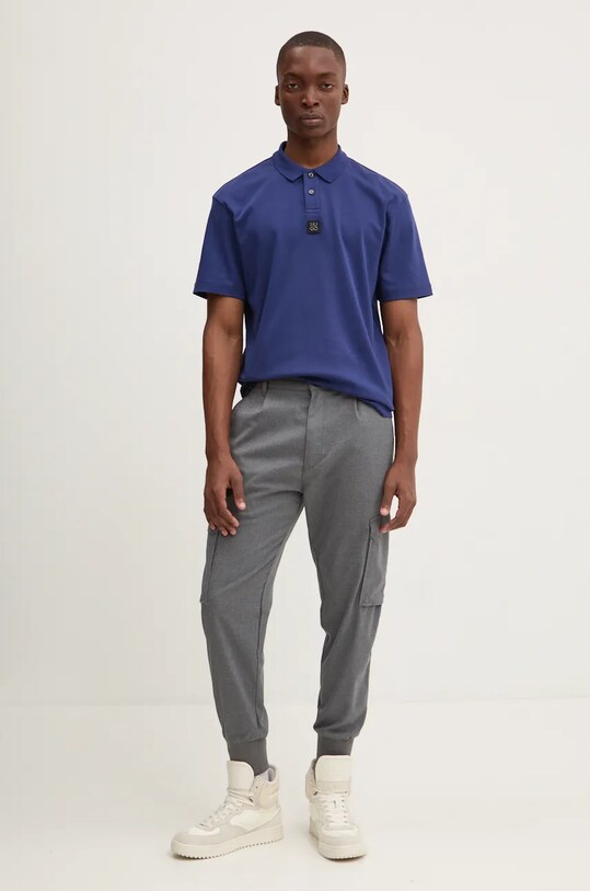 HUGO polo de bumbac 50517638 bleumarin SS25