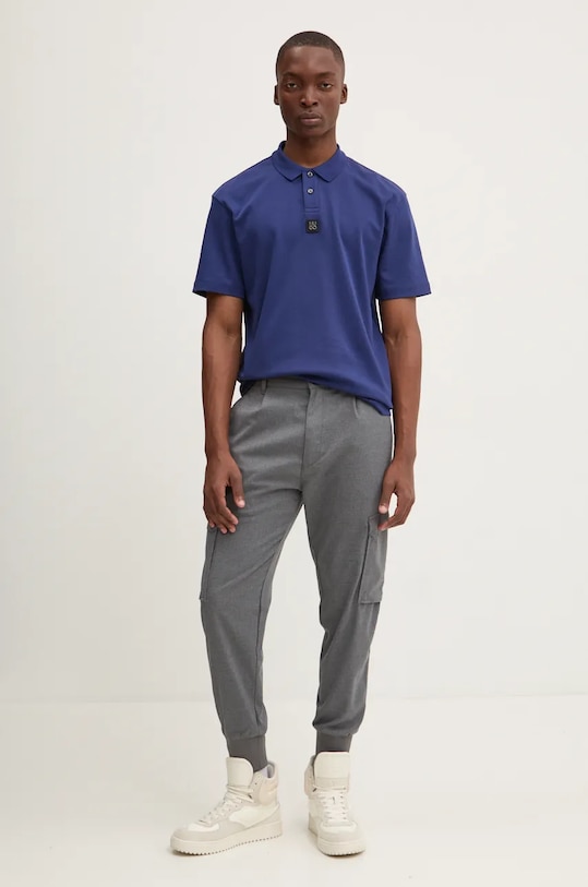 HUGO polo bawełniane 50517638 granatowy SS25