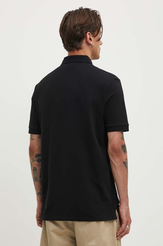 Ρούχα Βαμβακερό μπλουζάκι πόλο HUGO 50528173 μαύρο