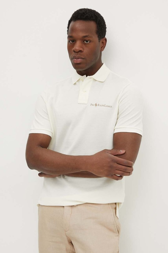 Bavlněné polo tričko Polo Ralph Lauren béžová 710950131