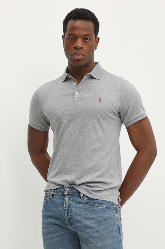 Polo Ralph Lauren polo bawełniane bawełna szary 710713130