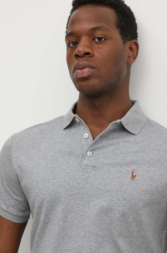 Odzież Polo Ralph Lauren polo bawełniane 710713130 szary