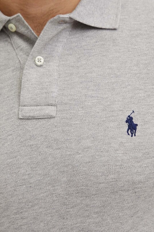 Pamučna polo majica Polo Ralph Lauren siva 710795080