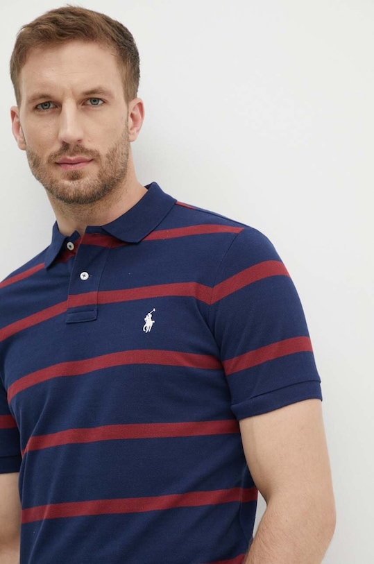 Polo Ralph Lauren polo bawełniane wzorzyste granatowy 710941433
