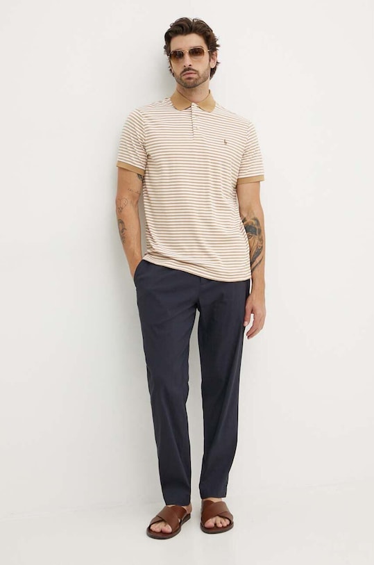 Polo Ralph Lauren polo bawełniane 710941504 brązowy AW24