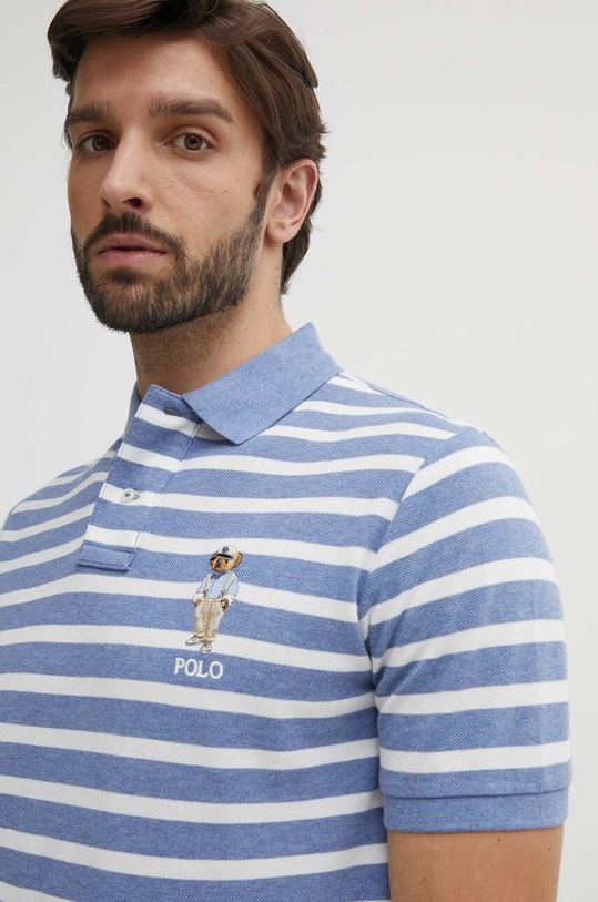 Bavlněné polo tričko Polo Ralph Lauren modrá 710941863
