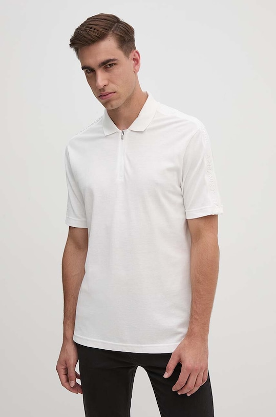 Armani Exchange polo bawełniane regular biały 6DZFLC.ZJM5Z