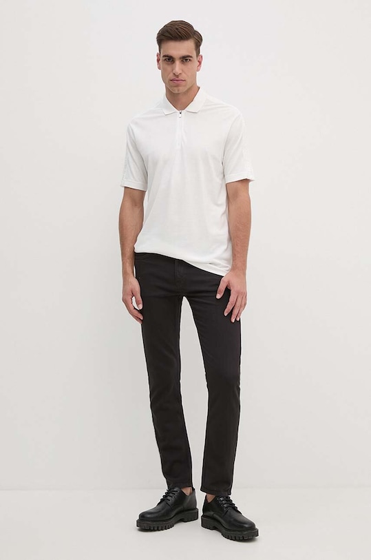 Armani Exchange polo bawełniane 6DZFLC.ZJM5Z biały AW24