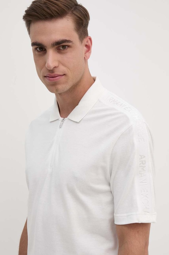 Armani Exchange polo bawełniane biały 6DZFLC.ZJM5Z