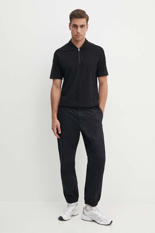Armani Exchange polo bawełniane 6DZFLC.ZJM5Z czarny AW24