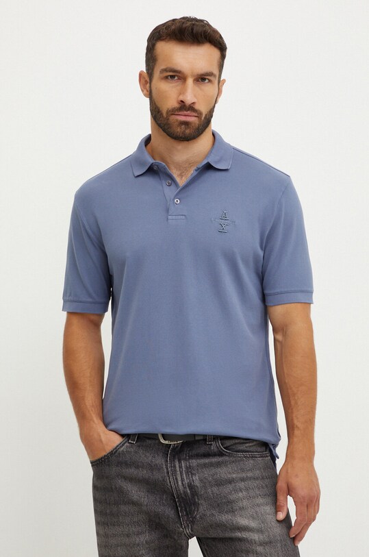 Pamučna polo majica Armani Exchange pamuk plava 6DZFLK.ZJXUZ