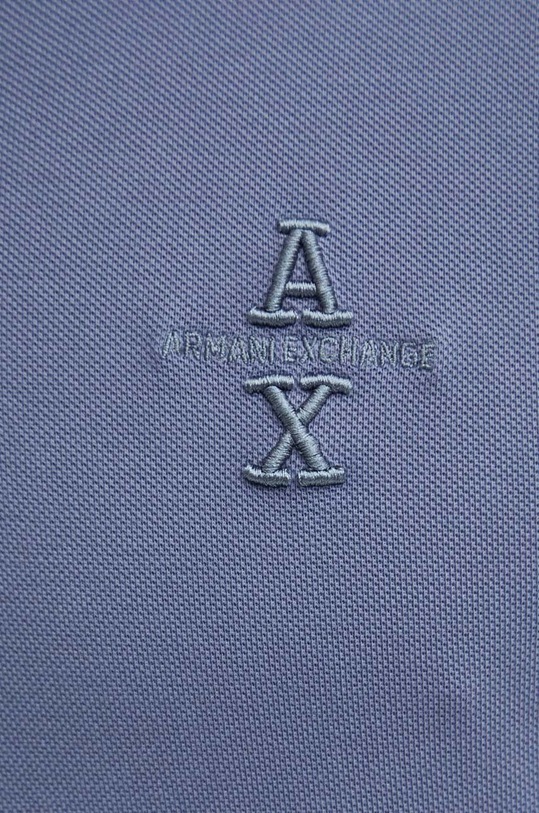 Бавовняне поло Armani Exchange блакитний 6DZFLK.ZJXUZ