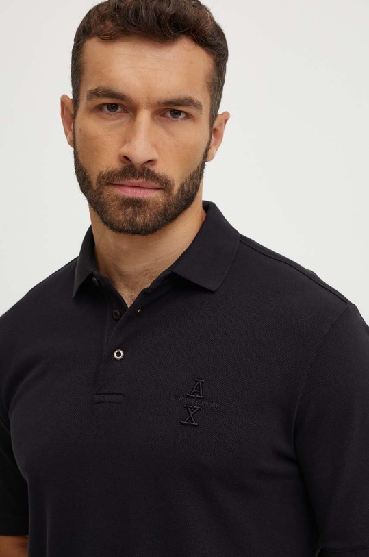 Одяг Бавовняне поло Armani Exchange 6DZFLK.ZJXUZ чорний