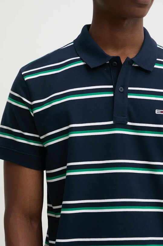 Bavlněné polo tričko Tommy Jeans DM0DM19502 námořnická modř