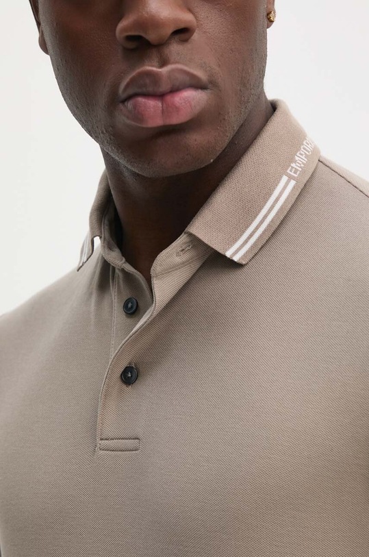 Emporio Armani polo bawełniane 6D1F95.1JCYZ beżowy