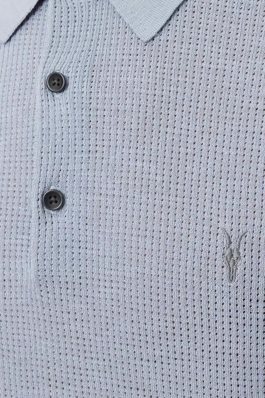 AllSaints polo bawełniane AUBREY SS M020KA niebieski