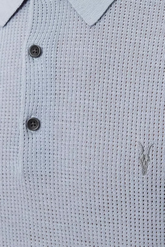 AllSaints polo bawełniane AUBREY SS M020KA niebieski