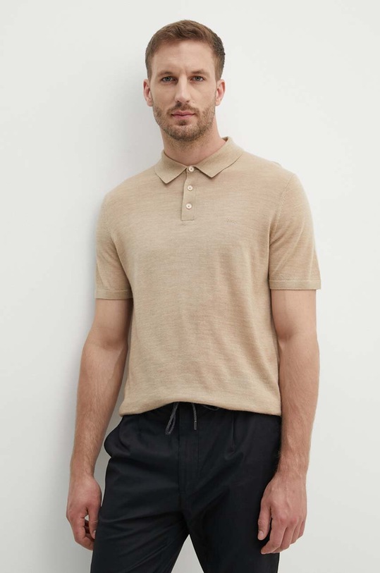 Michael Kors polo wełniane regular beżowy CT460C47AP