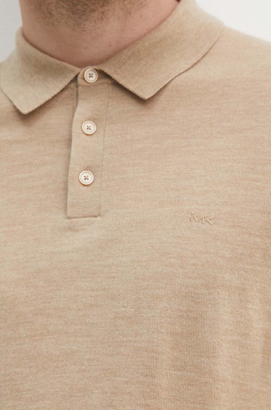Michael Kors polo wełniane beżowy CT460C47AP