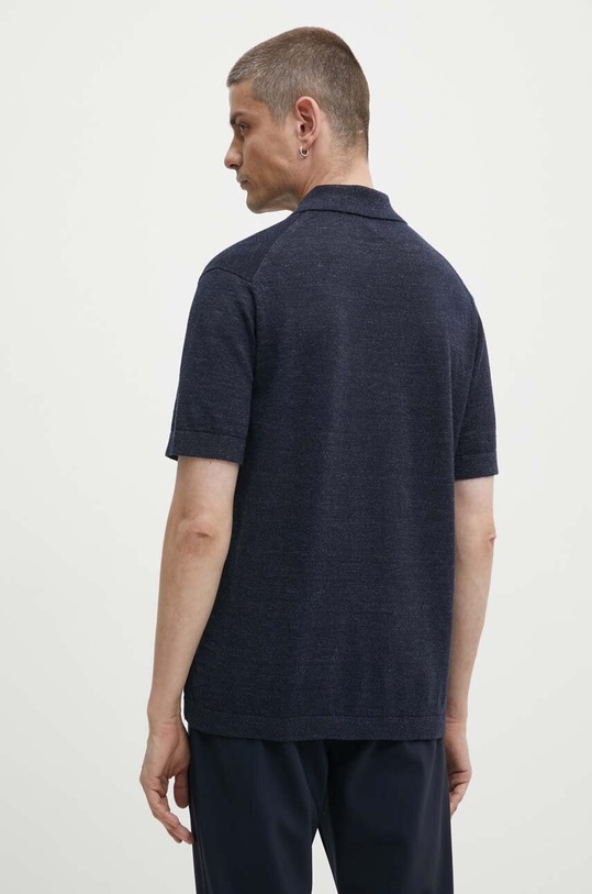 Odzież Theory polo lniane N0483701 granatowy