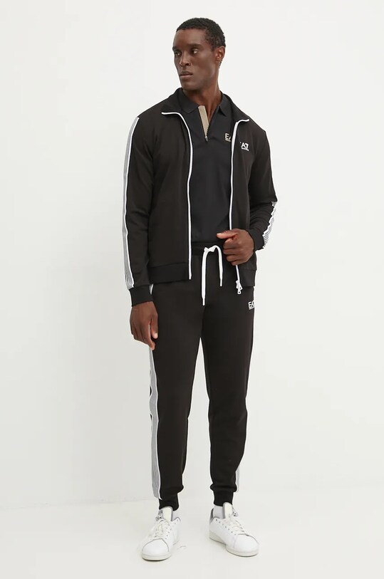 EA7 Emporio Armani polo de bumbac PJOLZ.6DPF09.0200 negru AW24