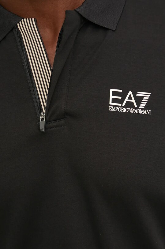 EA7 Emporio Armani polo de bumbac PJOLZ.6DPF09.0200 negru