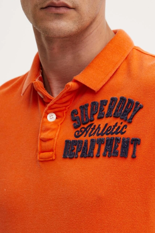 Superdry polo bawełniane M1110396A.TSW pomarańczowy