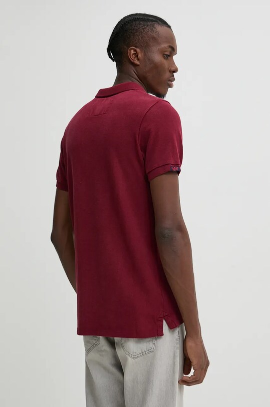 Îmbrăcăminte Superdry polo de bumbac M1110396A.TYP burgundia