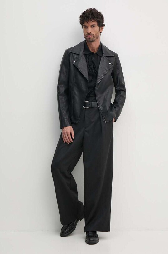 Versace Jeans Couture polo de bumbac 77GAG6R0.JS415 negru AW24