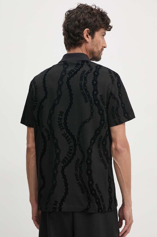 Îmbrăcăminte Versace Jeans Couture polo de bumbac 77GAG6R0.JS415 negru