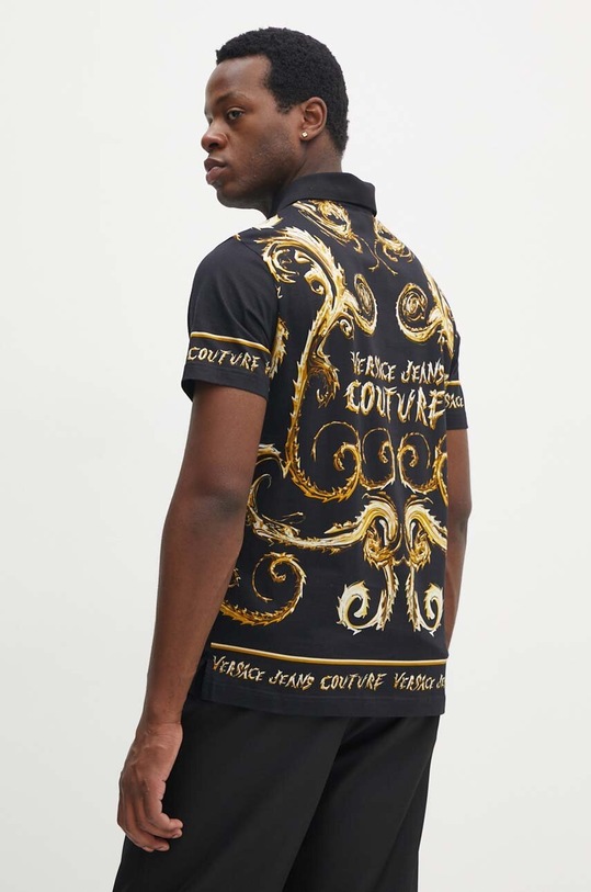 Versace Jeans Couture pamut póló mintás fekete 77GAG6RB.JS429