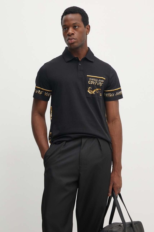 Ruházat Versace Jeans Couture pamut póló 77GAG6RB.JS429 fekete