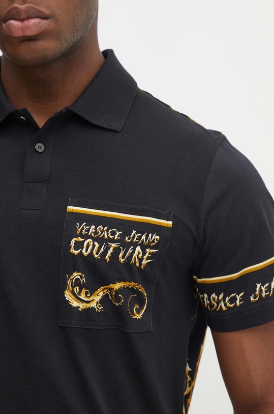 Versace Jeans Couture pamut póló 77GAG6RB.JS429 fekete
