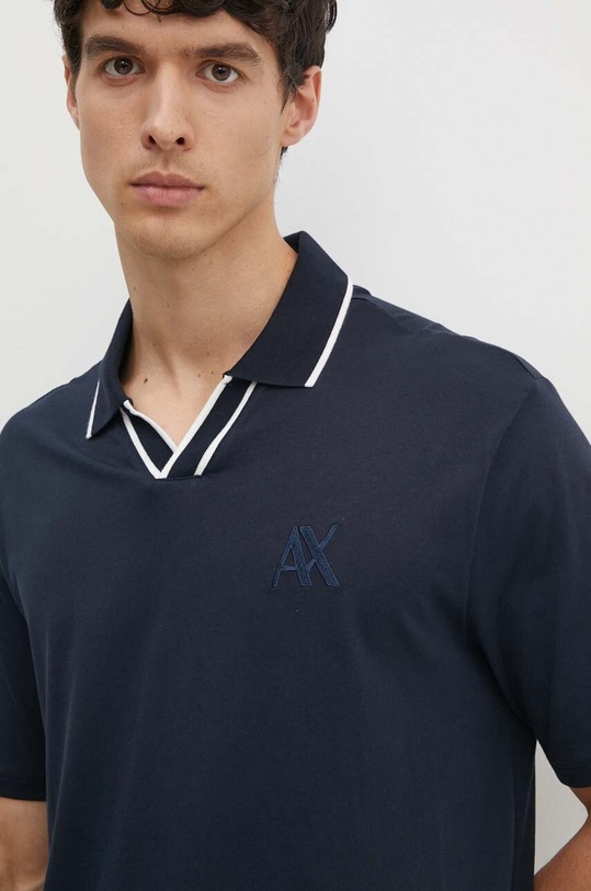 Armani Exchange polo bawełniane granatowy 6DZFJS.ZJBYZ