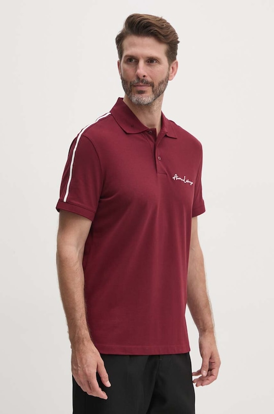 Armani Exchange tricou polo regular burgundia 8NZFSG.ZJ81Z