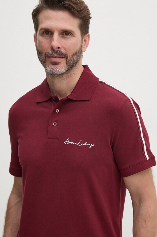 Polo tričko Armani Exchange burgundské 8NZFSG.ZJ81Z