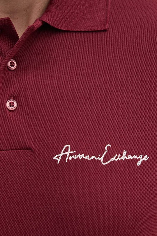 Armani Exchange tricou polo 8NZFSG.ZJ81Z burgundia