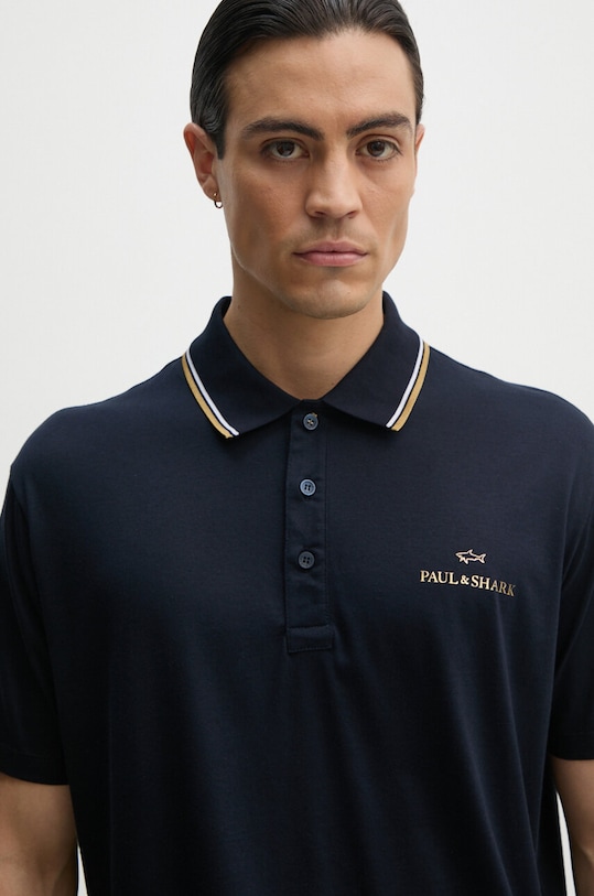 Bavlněné polo tričko Paul&Shark námořnická modř 14311713